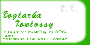 boglarka komlossy business card